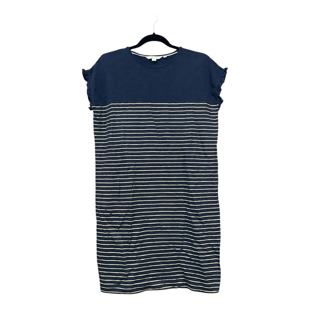 Boden Dress Women 4 Blue Gold Stripes 100% Cotton